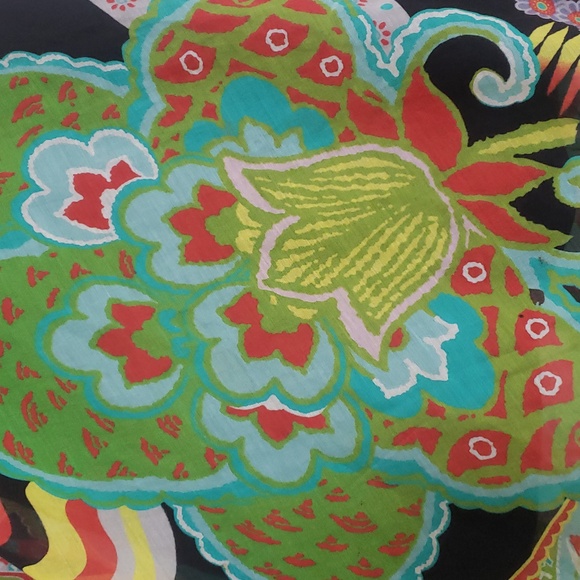 💐 Rare Vintage 90's CHRISTIAN LACROIX Colorful Black Silk Slip Skirt EU 36 US 6 - Picture 8 of 12